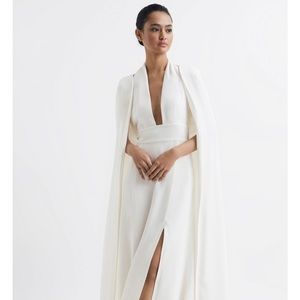 Reiss Grace White Dress with matching cape. Size US 8. Beautiful perfect fit